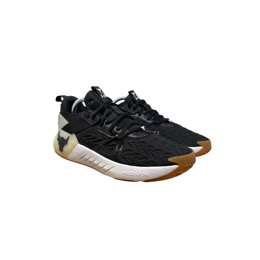 Under Armour Project Rock 6 Mens 9 Black Training Shoes HOVR 3026534-001